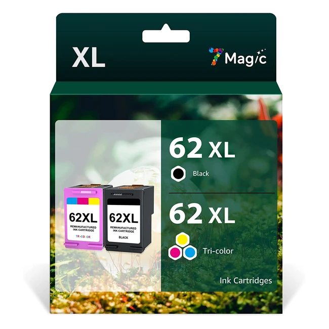 Cartouche 7magic 62 XL remanufacture pour HP 62 noir et couleur - Encre HP62XL