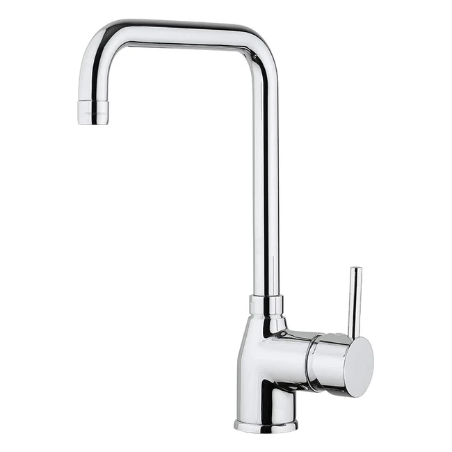 Mitigeur Paini AM1008 pour évier de cuisine - canne haute rotation 360° - cartouche céramique - raccords flexibles 35cm