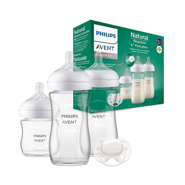 Philips Avent Glas Babyflaschen Geschenkset fr Neugeborene - 3 Natural Respons