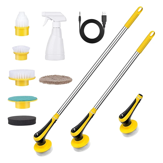 Brosse de nettoyage lectrique sans fil VRILLO Spin Scrubber - 6 ttes de bros