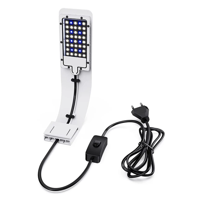 Lampe LED ultra-mince pour aquarium - Nicrew 10W 790lm avec 40 LEDs blanc et ble