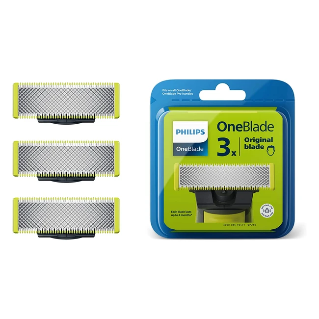Philips OneBlade Ersatzklingen-Pack (3 Stück) für effektives Trimmen, Schneiden und Rasieren