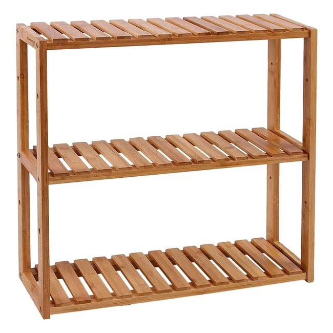 Badezimmer- und Küchen-Wandregal aus Bambus mit Handtuchhalter und Hängeregal