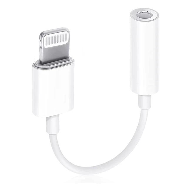 Apple MFi Certified Lightning to 35mm Headphone Adapter - High-Fidelity Sound Q