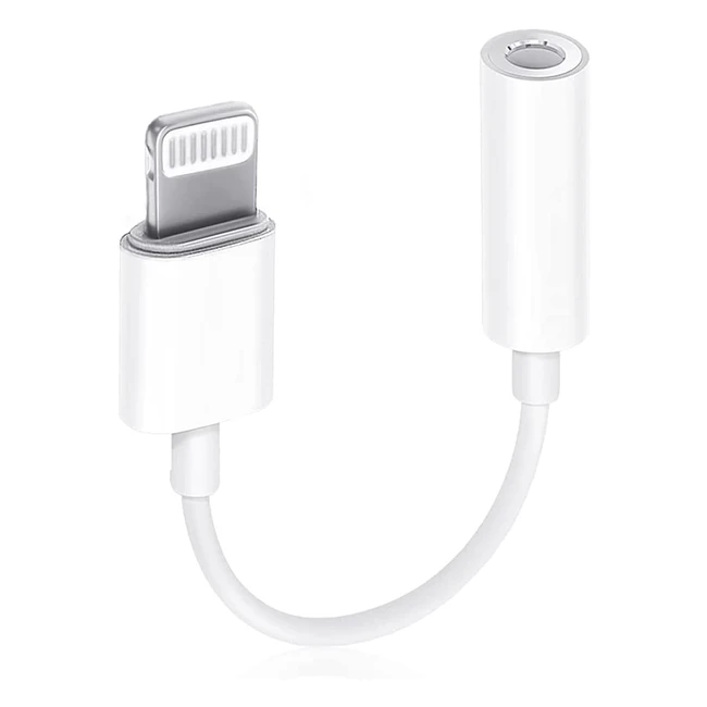 Apple MFi Certified Lightning to 3.5mm Headphone Adapter - High-Fidelity Sound Quality for iPhone 14/13/12/11 - Plug and Play