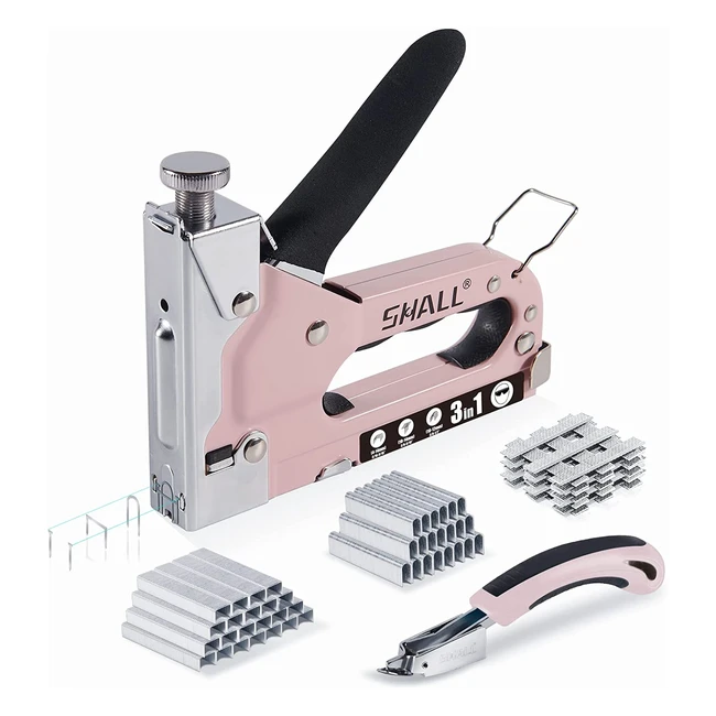 Heavy Duty 3in1 Upholstery Staple Gun Kit - Shall Staple Gun with 3000 Staples & Stapler Remover - Easy to Use & Cost-effective