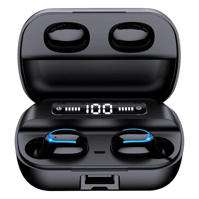 Wireless Earbuds Bluetooth Headphones - Immersive Sound, Noise Cancelling, 150h Playtime, Waterproof - for iPhone Android - Black