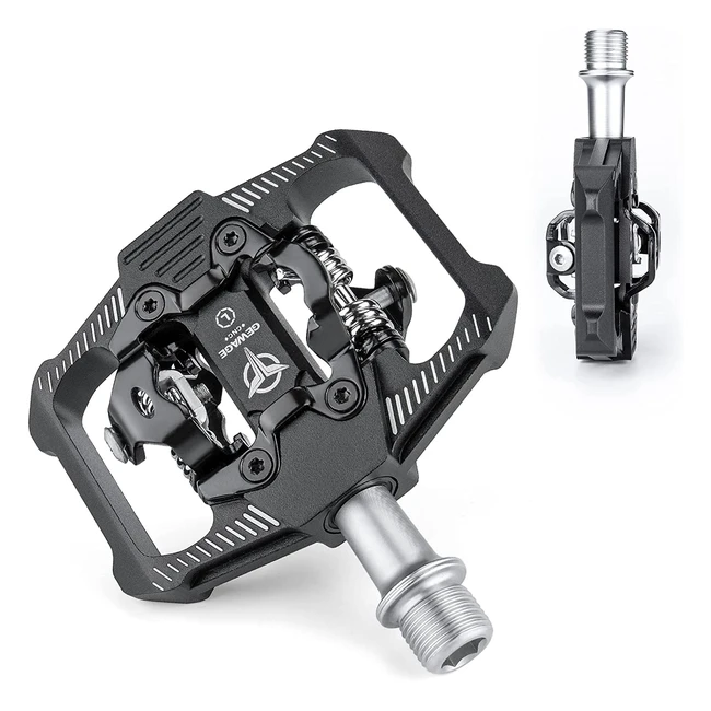 Pedales de bicicleta SPD Gewage - Plataforma ancha antideslizante con 3 rodamien