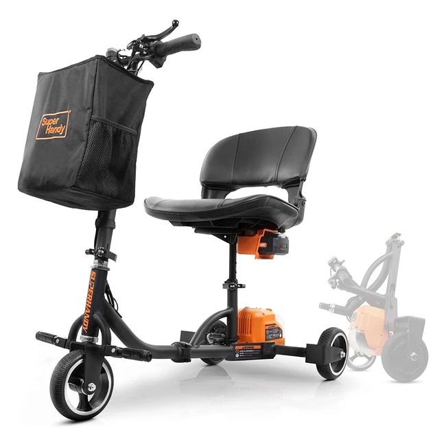 Superhandy 3 Wheel Folding Mobility Scooter - Ultra Lightweight  Portable