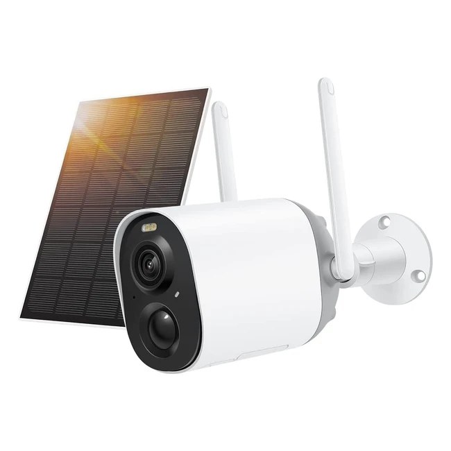 Camra solaire Netvue extrieure sans fil avec vision nocturne couleur FHD et 