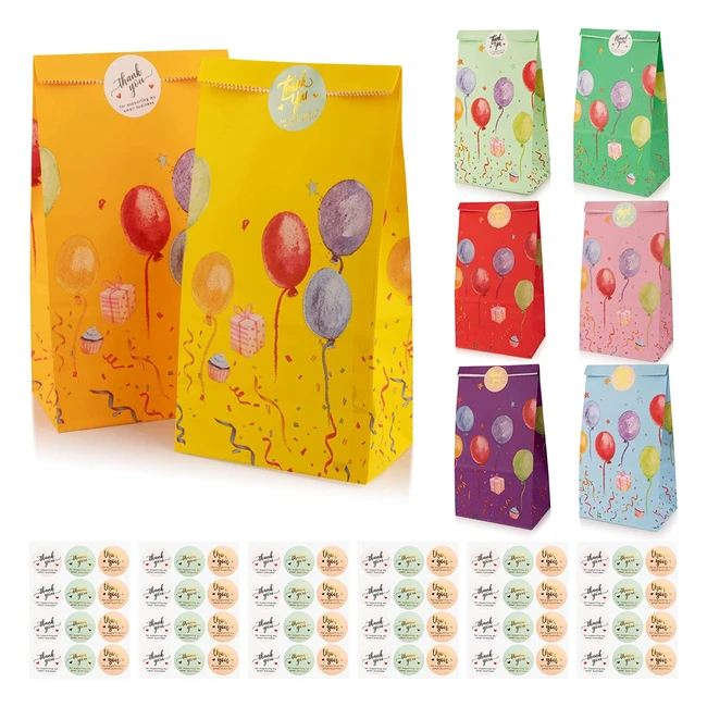 Sacchetti di carta per caramelle colorati - 64 pz - 180x90x55mm