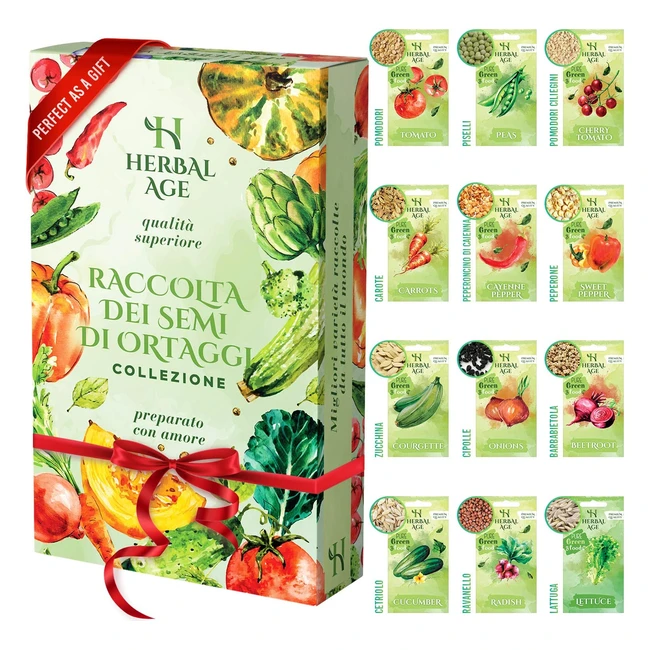 Kit per coltivare semi di 12 varietà di ortaggi premium - 5100 semi