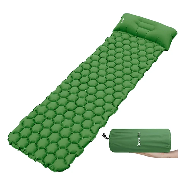Matelas de camping Deeplee ultra-lger avec coussin ergonomique pour voyages et