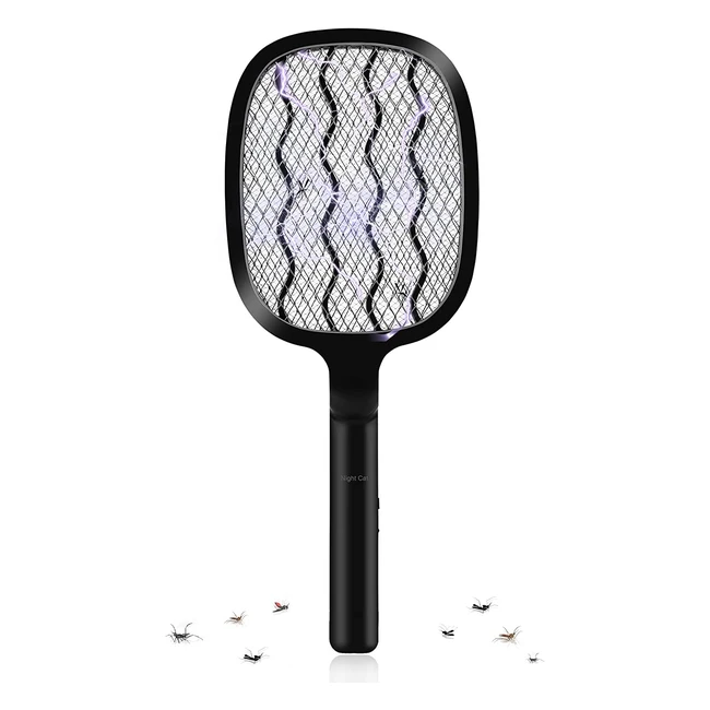Night Cat Electric Fly Swatter - 3000V Mosquito Bug Wasp Insect Fruit Fly Killer - USB C Rechargeable
