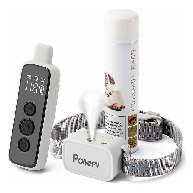 Collier de dressage pour chien citronnelle avec télécommande - 3 modes de pulvérisation, vibrations et bip - Collier anti-aboiements rechargeable sans choc électrique
