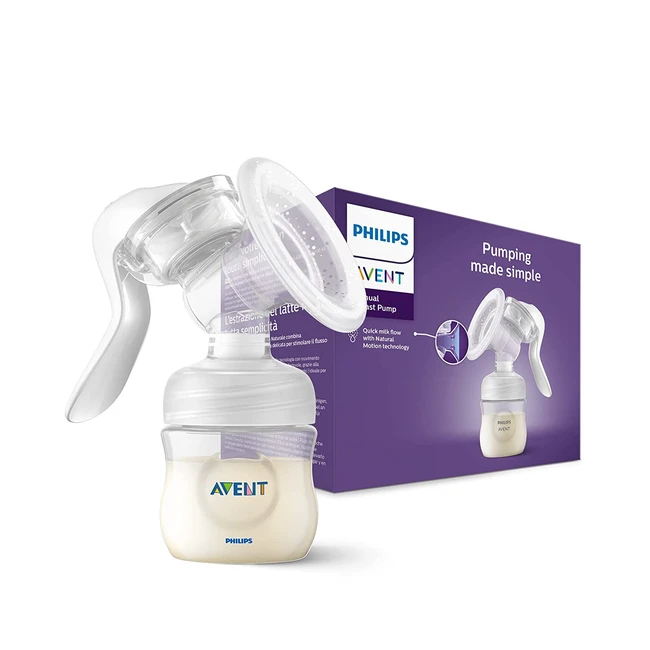 Philips Avent SCF43001 Handmilchpumpe - Natürliche Bewegungstechnologie für einfaches Abpumpen - Transparent