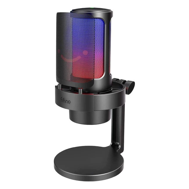 Fifine A8 USB Gaming-Mikrofon mit RGB-Beleuchtung Pop-Filter Mute-Schalter und
