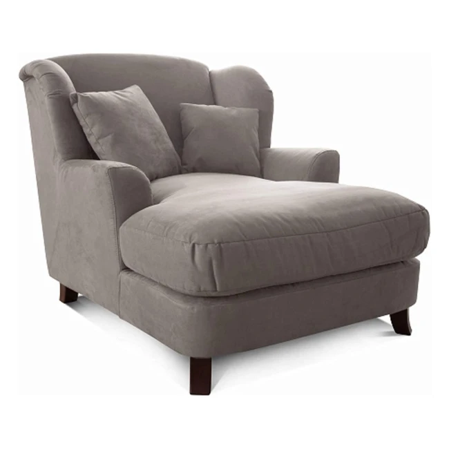 Cavadore XXL-Sessel Assado - Großer Polstersessel mit Holzfüßen und extra großer Sitzfläche - Inkl. 2 Zierkissen - Mikrofaser in Anthrazit