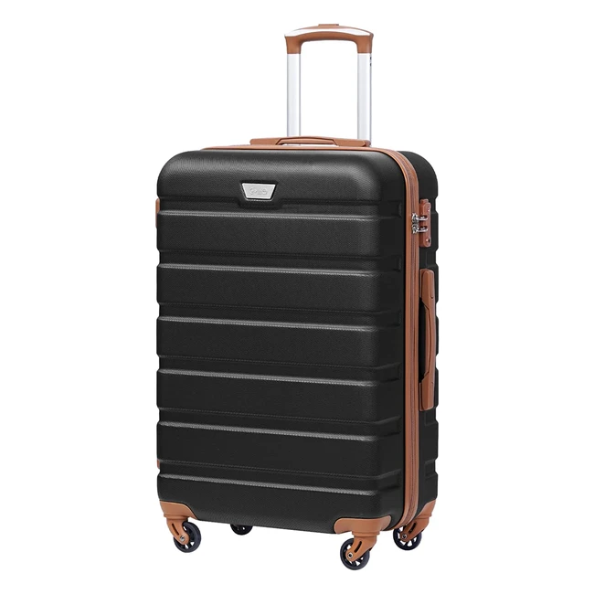 Coolife Suitcase Trolley Carry On Luggage with TSA Lock and 4 Spinner Wheels - Lightweight and Durable - S56cm 38L
