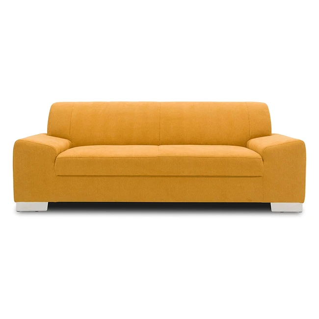 Domo Collection Alisson Sofa, 3-Sitzer Couch, Gelb, 199x83x75 cm