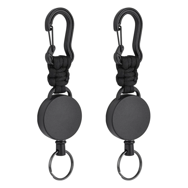 Llavero Retrctil Vicloon 2pcs con Mosquetn de Carrete de Tarjeta Resistente 