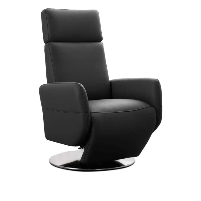 Cavadore TV-Sessel Cobra - Relaxfunktion, stufenlos verstellbar, ergonomie L - Echtleder Schwarz