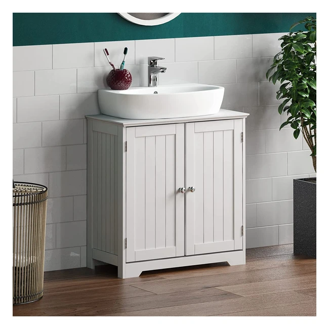 Priano Under Sink Bathroom Cabinet - Modern Design, Ample Storage, Durable MDF - White
