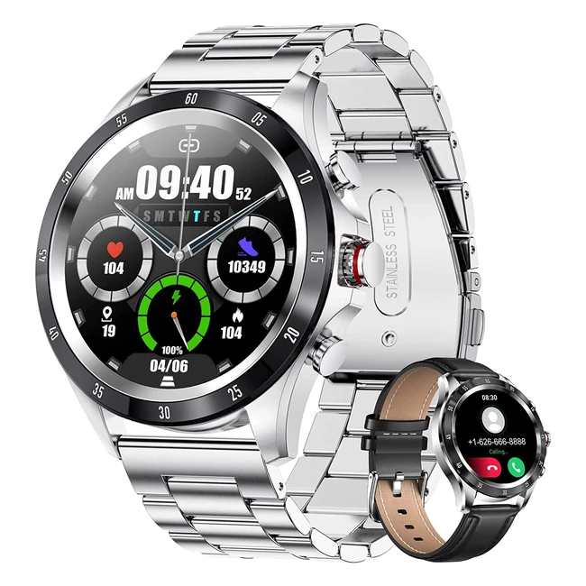 Lige Smartwatch Uomo - Chiamate e Vivavoce - Impermeabile 5ATM - Cardiofrequenzimetro - Notifiche - Cronometro - Android iOS