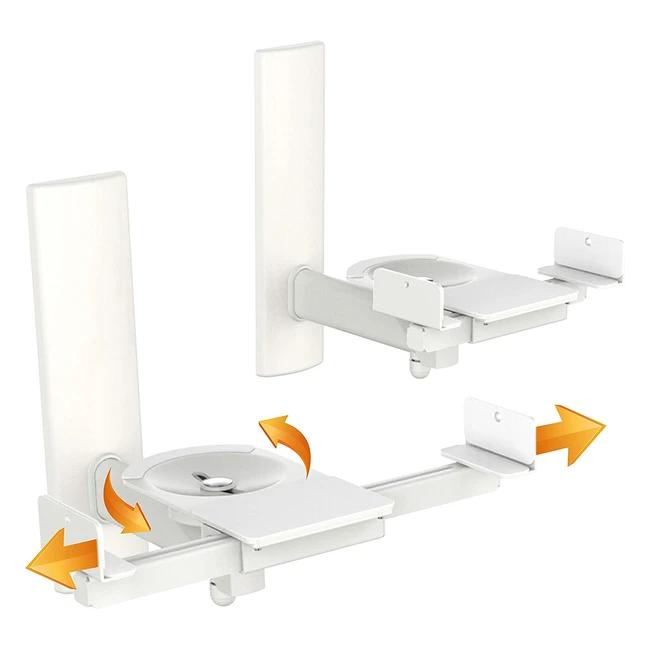 Supporto Altoparlanti Parete Ricoo LH023W Girevole Inclinabile Bianco - 2 Pezzi
