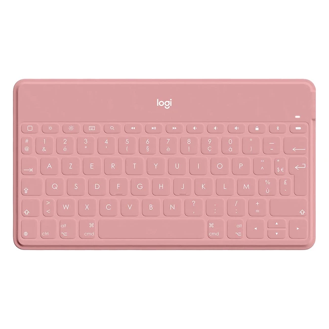 Clavier Bluetooth Logitech Keystogo Ultra-léger pour iPhone, iPad, Apple TV - AZERTY Français Rose
