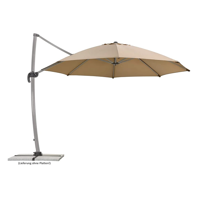 Schneider Sonnenschirm Sand 350cm - Universelle Passform, UV-Schutz 50, Aluminiumgestell