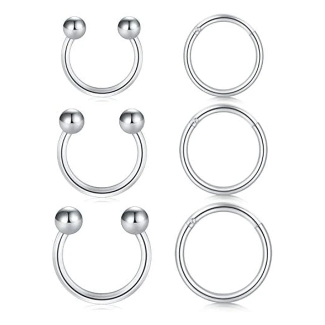 Aro Nariz Septum Piercing Briana Williams 16G Acero Quirúrgico 681012mm