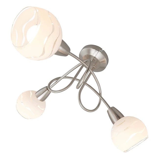 Plafoniera Briloner Leuchten con 3 faretti orientabili e palle di vetro stampate ad onde