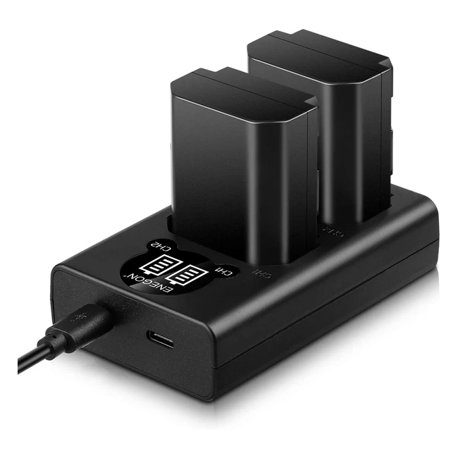 Enegon Replacement Battery and Smart Charger for Sony NPFZ100 - Dual USB Ports, Real-Time Charging Status
