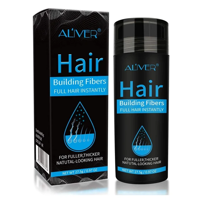 Aliver Hair Fibers - Instant Hair Thickening in 15 Seconds - Natural Formula - Great Christmas Gift