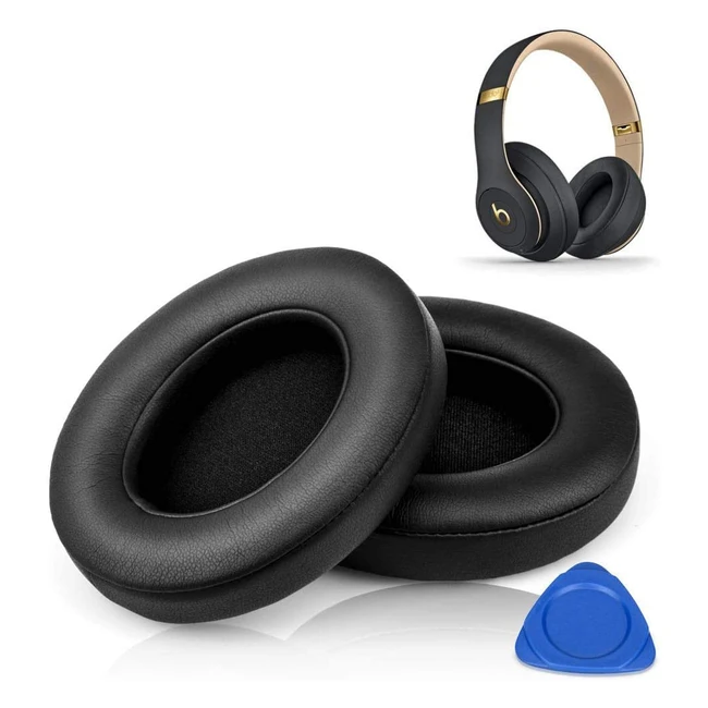 HIFAN Ear Pads Compatible with Beats Studio 2.0/3.0 - Soft Leather Memory Foam Ear Cushions - Noise Isolation - Black