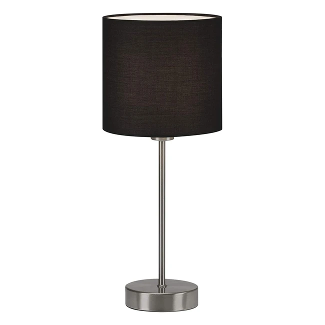 Lampe de table Briloner Leuchten, design moderne, abat-jour en tissu noir, interrupteur inclus, usage polyvalent
