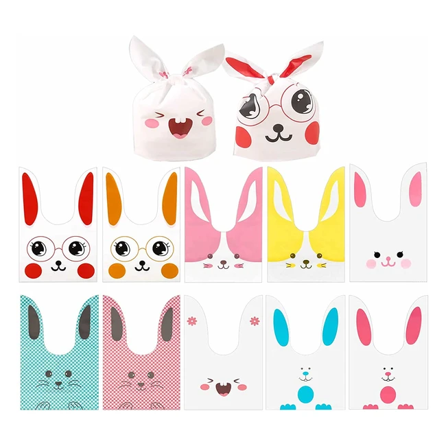 Sac sachet bonbons lapin pour fête d'anniversaire - 50 pièces