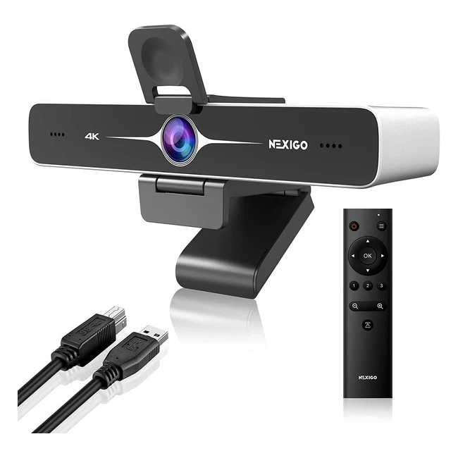 Zoom Certified Nexigo N970P 4K Webcam with Autoframing 10x Digital Zoom Dual N