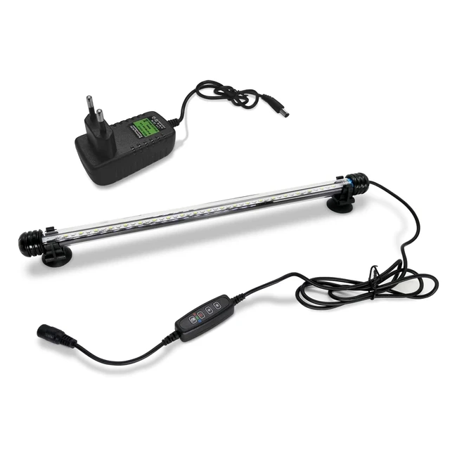 Karinear Lampada Subacquea LED per Acquario Impermeabile con Timer e Controllo, 37cm