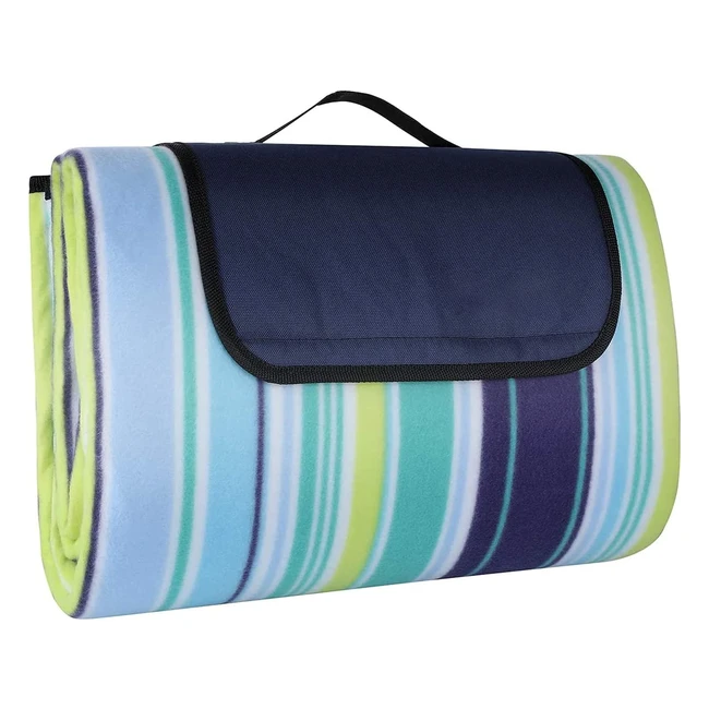 Spaire 200x300cm Picnic Blanket - Waterproof, Anti-Sand, 3 Layers, Carry Handle - Perfect for Camping, Beach, Hiking - Blue