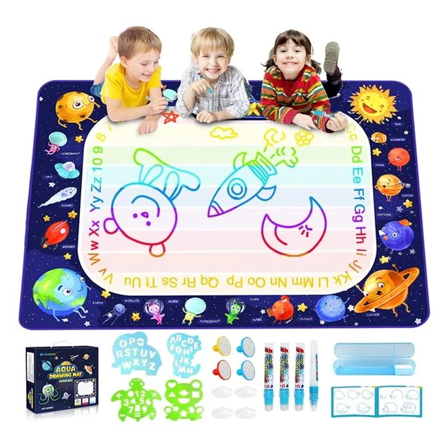 Alfombra mágica de agua Baztoy - Dibuja y pinta sin manchas - Juguetes educativos para niñas de 2 a 8 años