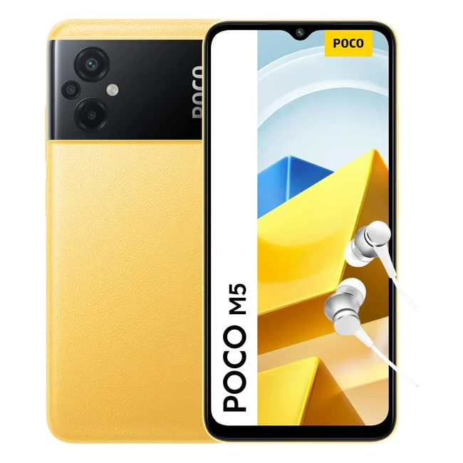Xiaomi Poco M5 Smartphone ohne Vertrag - 90Hz FHD DotDrop Display, MediaTek Helio G99, 50MP AI Dreifachkamera, 5000mAh, NFC - Yellow DE Version