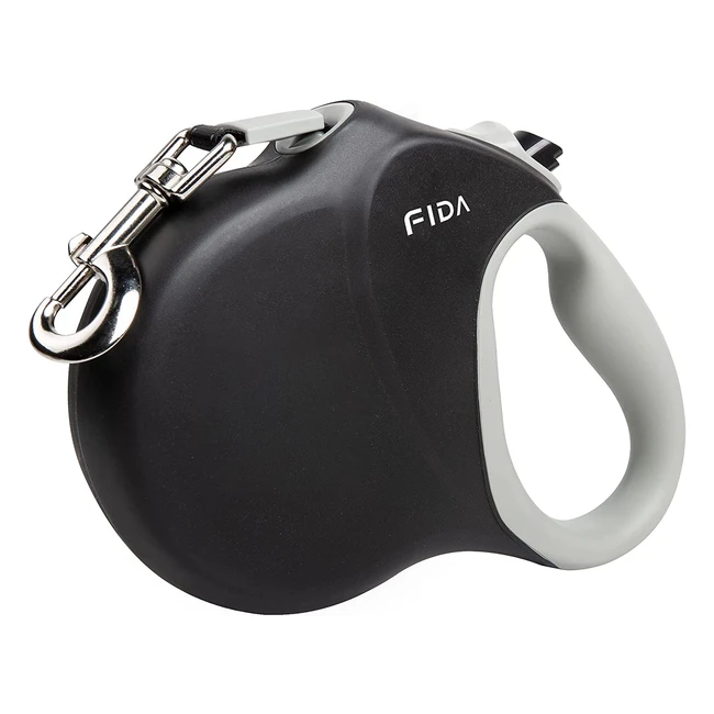 Fida Retractable Dog Lead - Heavy Duty, 8m Notangle Extendable Lead for Large Dogs up to 50kgs, Black