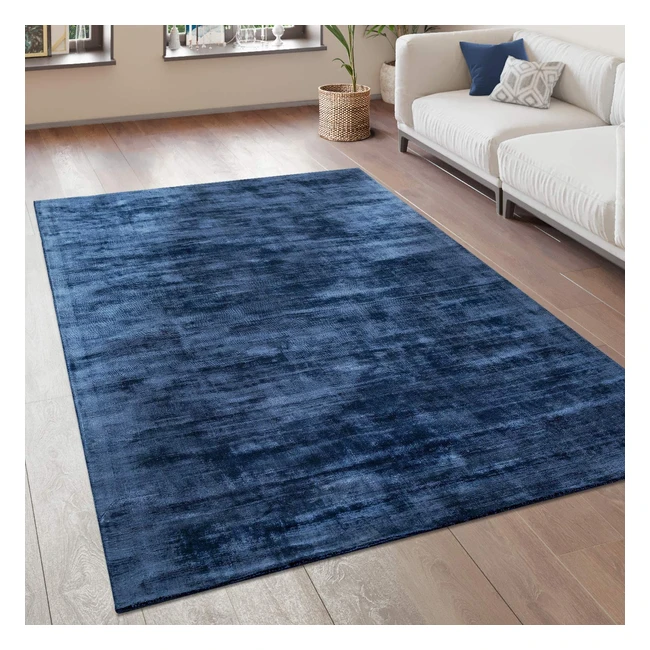 Paco Home Vintage Teppich Handarbeit 100% Viskose Blau 120x170cm - Hochwertige Qualität