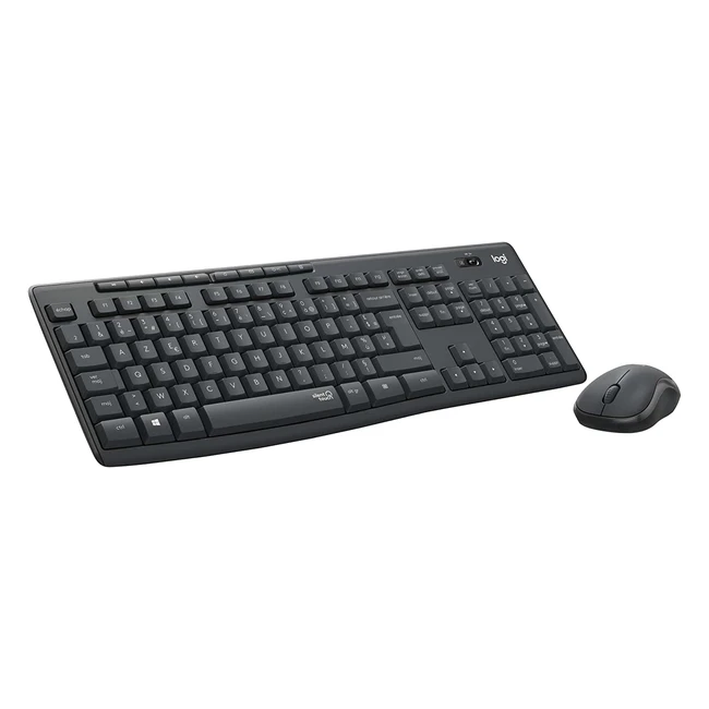 Clavier et souris sans fil Logitech MK295 SilentTouch - 90% de bruit en moins - AZERTY français - Gris