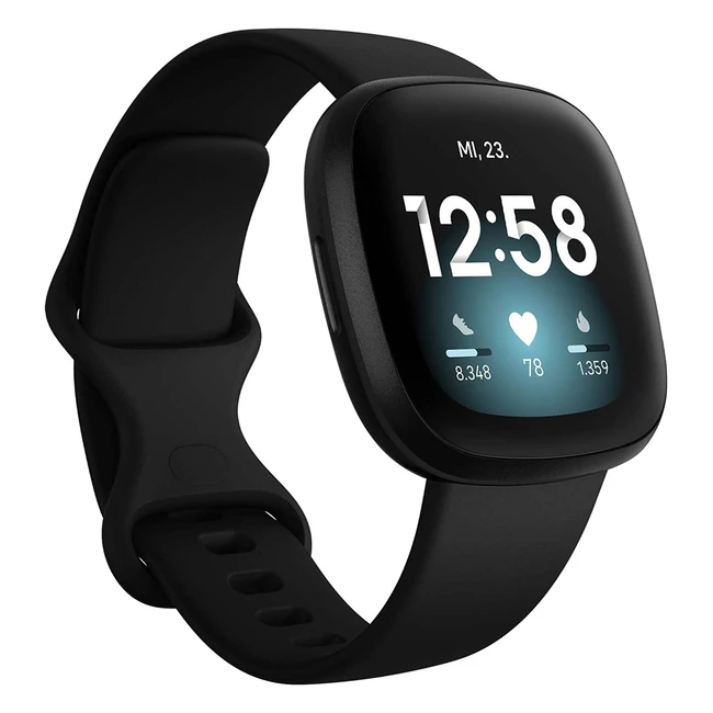 Fitbit Versa 3 Smartwatch - GPS Herzfrequenzmonitor Sprachassistent bis zu 6 