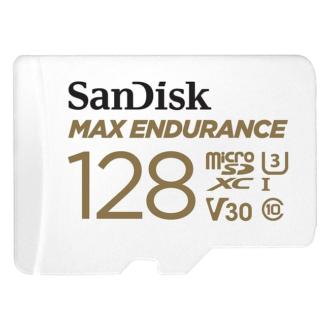 SanDisk Max Endurance MicroSD Karte 128 GB - Bis zu 60000 Stunden lange Lebensdauer, 4K Full HD, temperatur- und stoßfest, wasserabweisend
