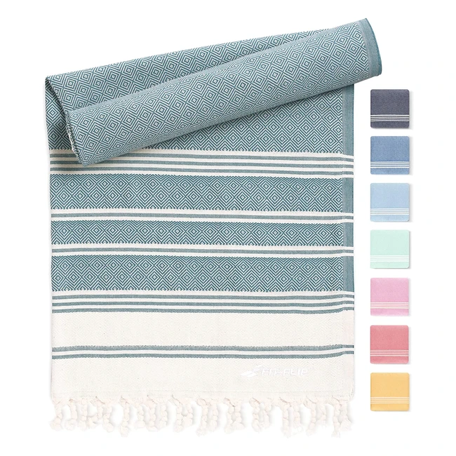 XXL Hammam Towel | 100% Recycled Cotton | Quick-Drying | Ideal as Turkish Blanket | Petrol | 100x200cm