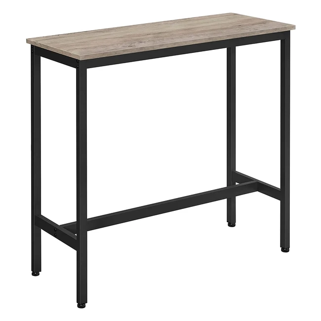 Vasagle Bar Table - Rustic Brown Finish, Steel Frame, 100x40x90cm